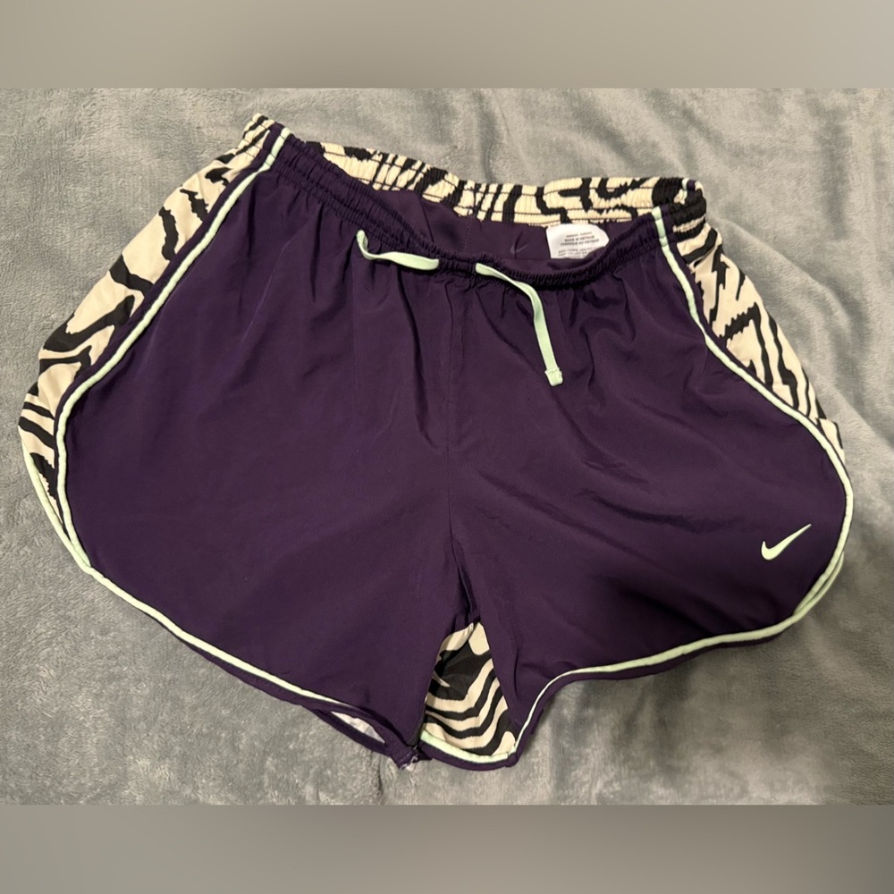 Nike Youth Girls Purple Zebra Print Athletic Shorts